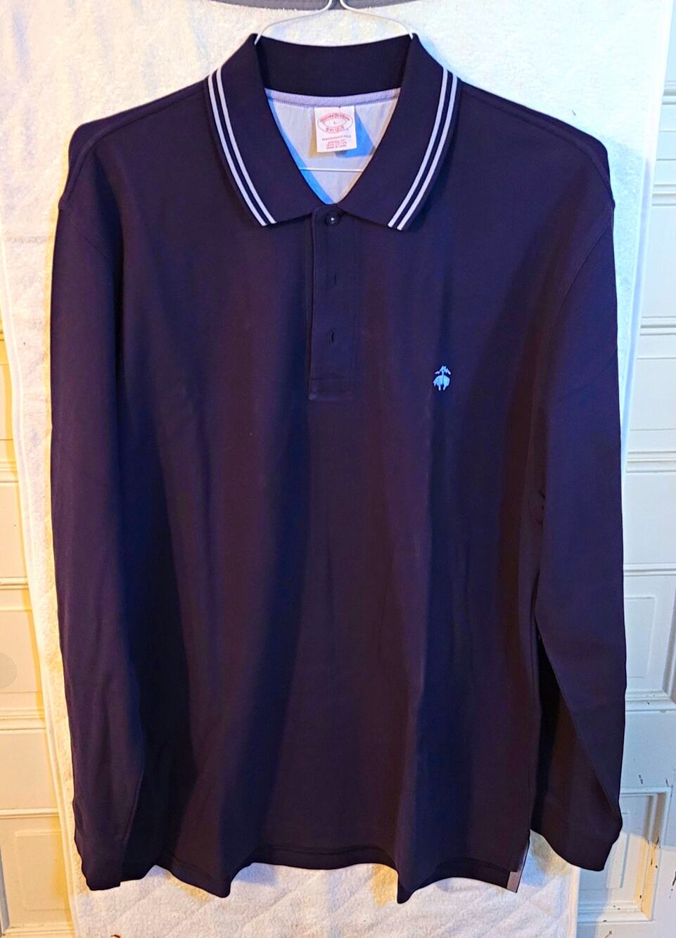 Brooks Brothers Est. 1818 Polo Men’s L Navy Long Sleeve Original Fit Cotton Golf